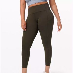 Lululemon Hunter Green Fast and Free Crops